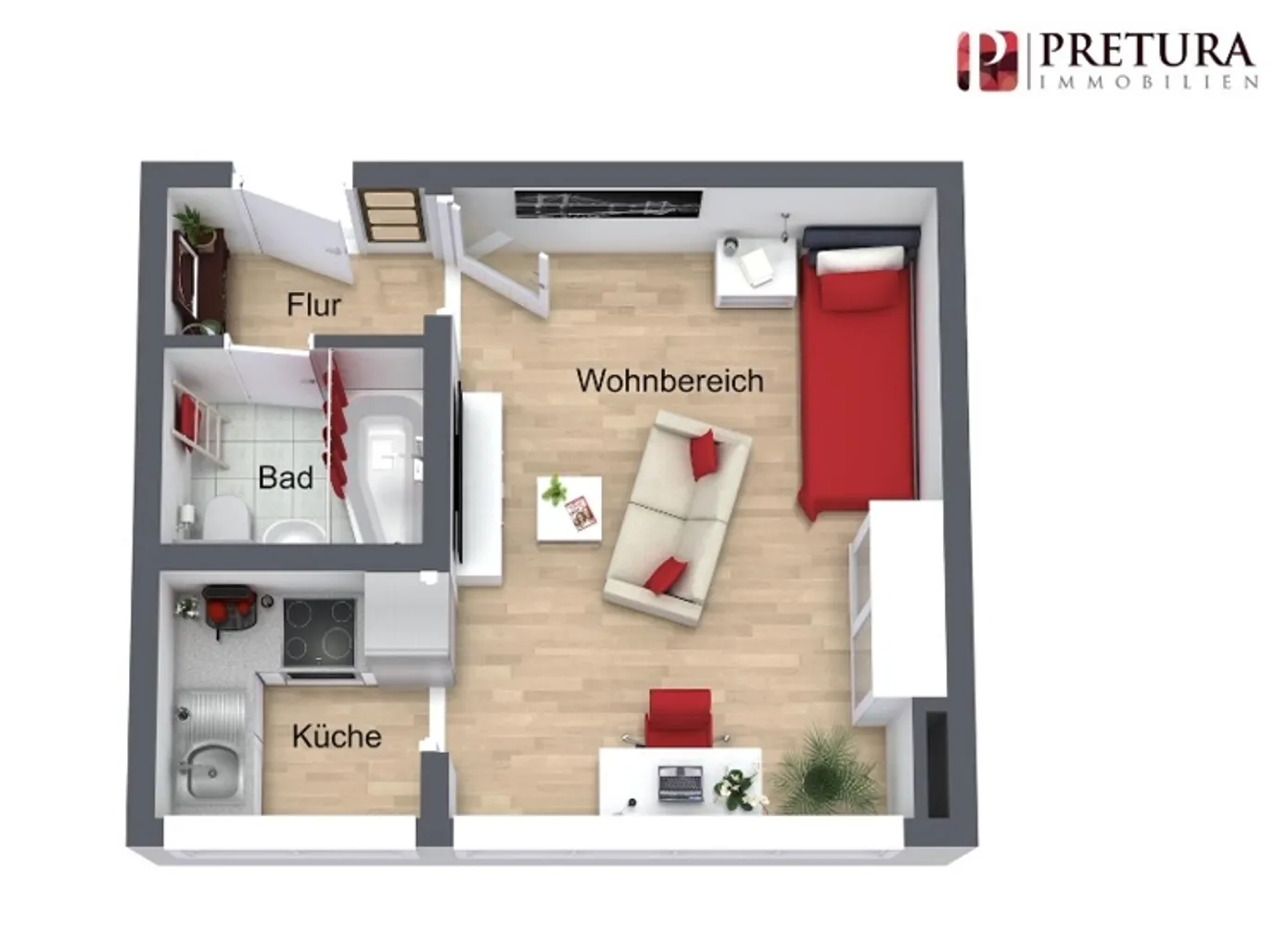 1 Zimmer Wohnung mit 25 m² in Mannheim – Bild 2