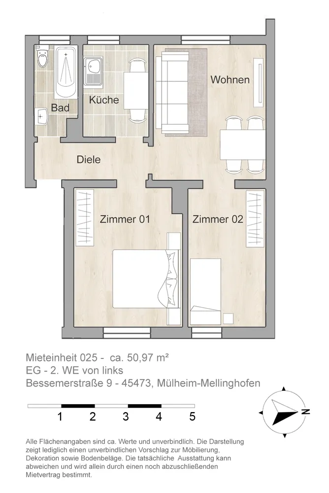 3 Zimmer Wohnung mit 51 m² in Mülheim an der Ruhr – Bild 11