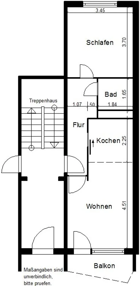 2 Zimmer Wohnung mit 44 m² in Nordhausen – Bild 2