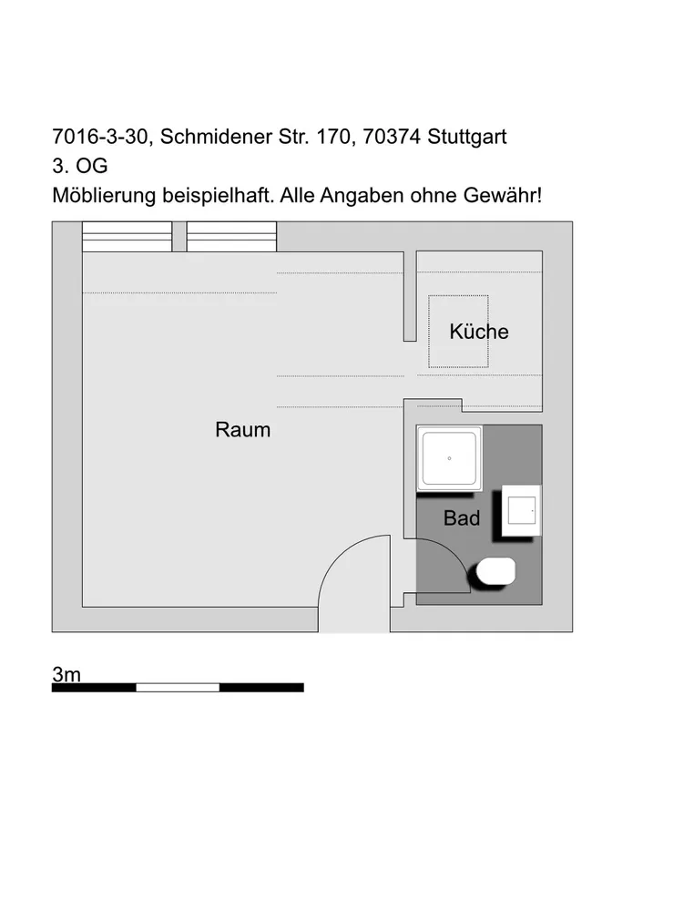 1 Zimmer Wohnung mit 20 m² in Stuttgart – Bild 3