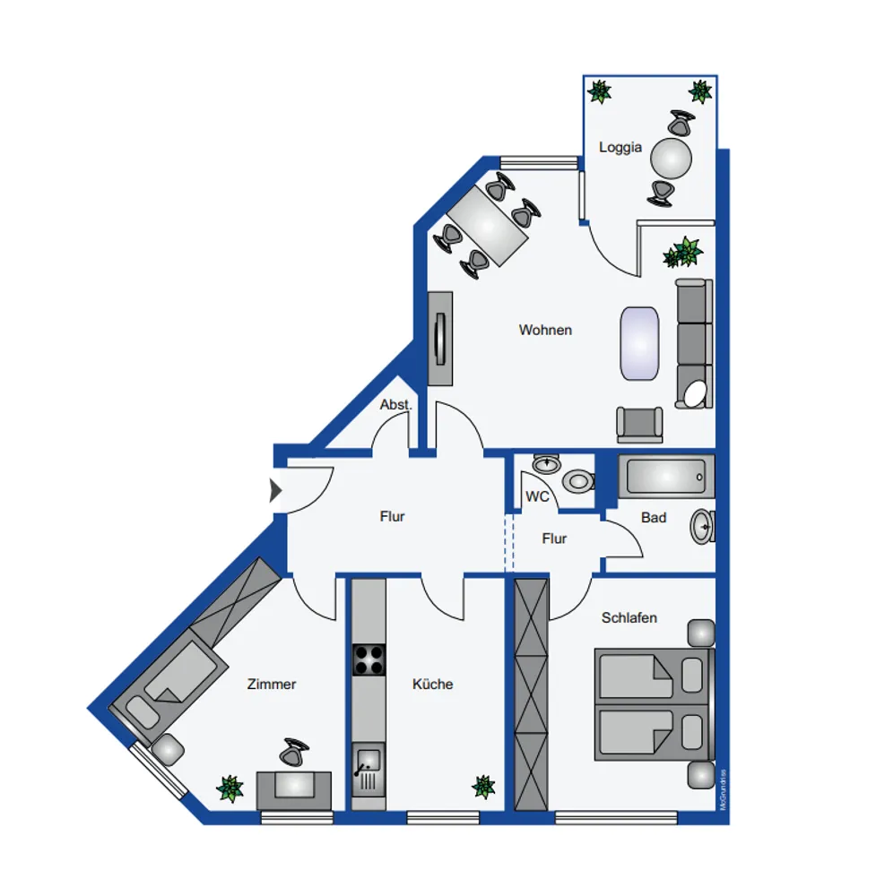 3 Zimmer Wohnung mit 78 m² in Duisburg – Bild 1