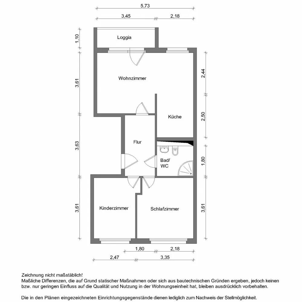 3 Zimmer Wohnung mit 58 m² in Zwickau – Bild 2
