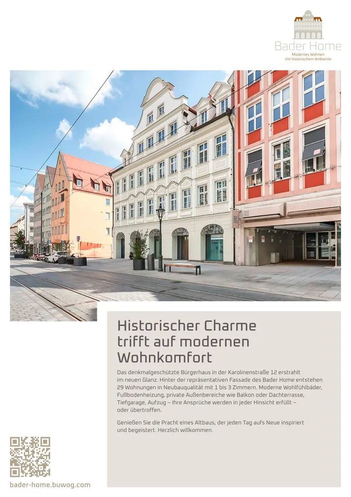 1 Zimmer Wohnung mit 35 m² in Augsburg – Bild 1
