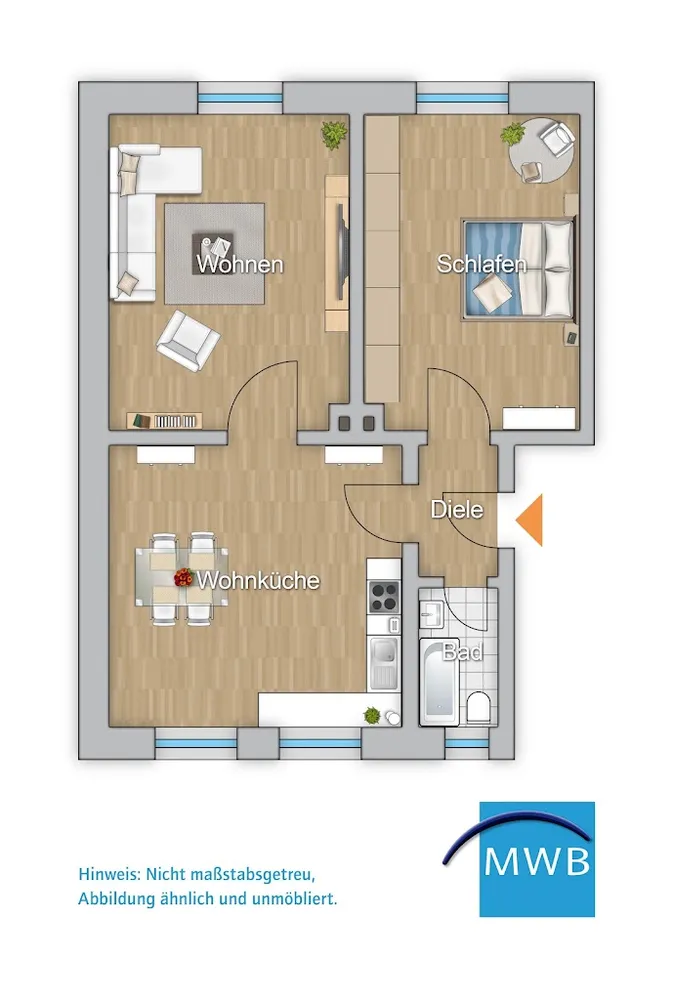 2 Zimmer Wohnung mit 48 m² in Mülheim an der Ruhr – Bild 1
