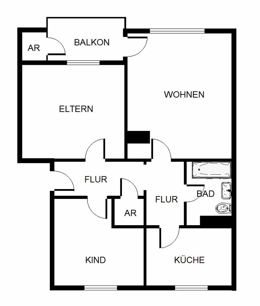 3 Zimmer Wohnung mit 61 m² in Herne – Bild 1