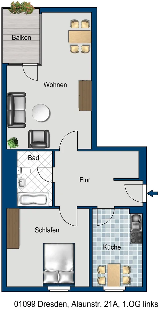 2 room apartment with 69 m² in Dresden – Photo 8