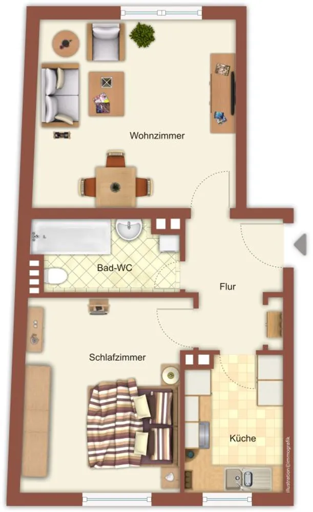 2 Zimmer Wohnung mit 48 m² in Mönchengladbach – Bild 2