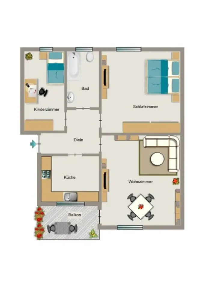 4 Zimmer Wohnung mit 64 m² in Oberhausen – Bild 5