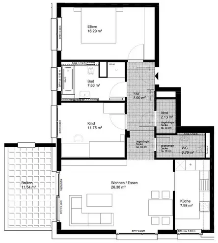 3 Zimmer Wohnung mit 91 m² in Stuttgart – Bild 2