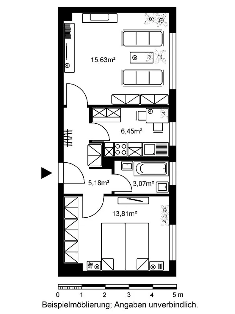 2 room apartment with 44 m² in Frankfurt am Main – Photo 1