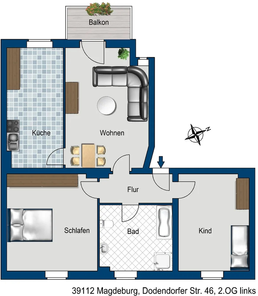 3 Zimmer Wohnung mit 84 m² in Magdeburg – Bild 2