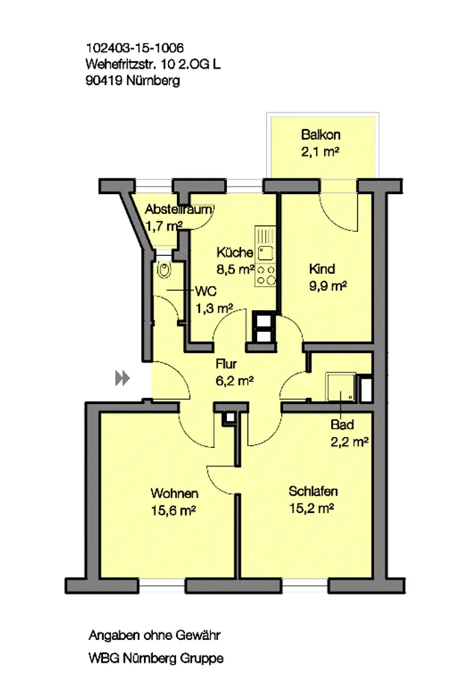3 Zimmer Wohnung mit 63 m² in Nürnberg – Bild 7