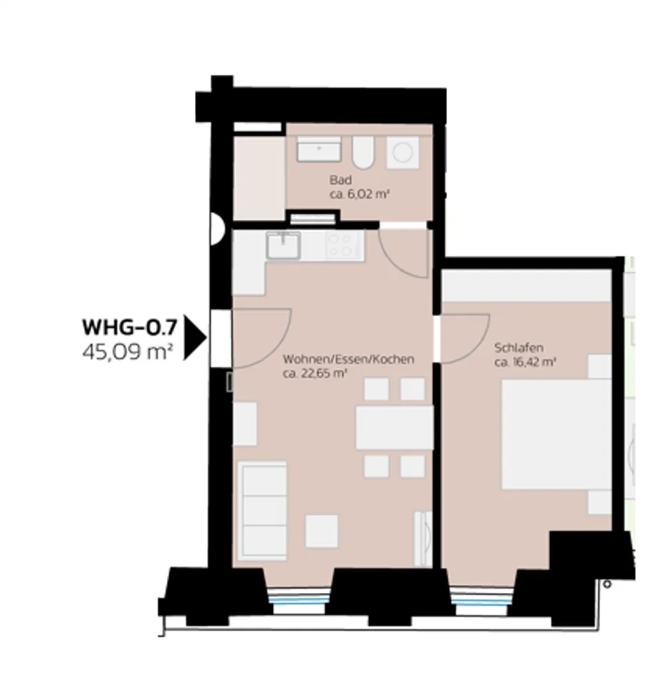 2 Zimmer Wohnung mit 45 m² in Regensburg – Bild 8
