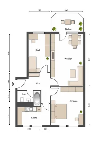 3 room apartment with 61 m² in Magdeburg – Photo 3