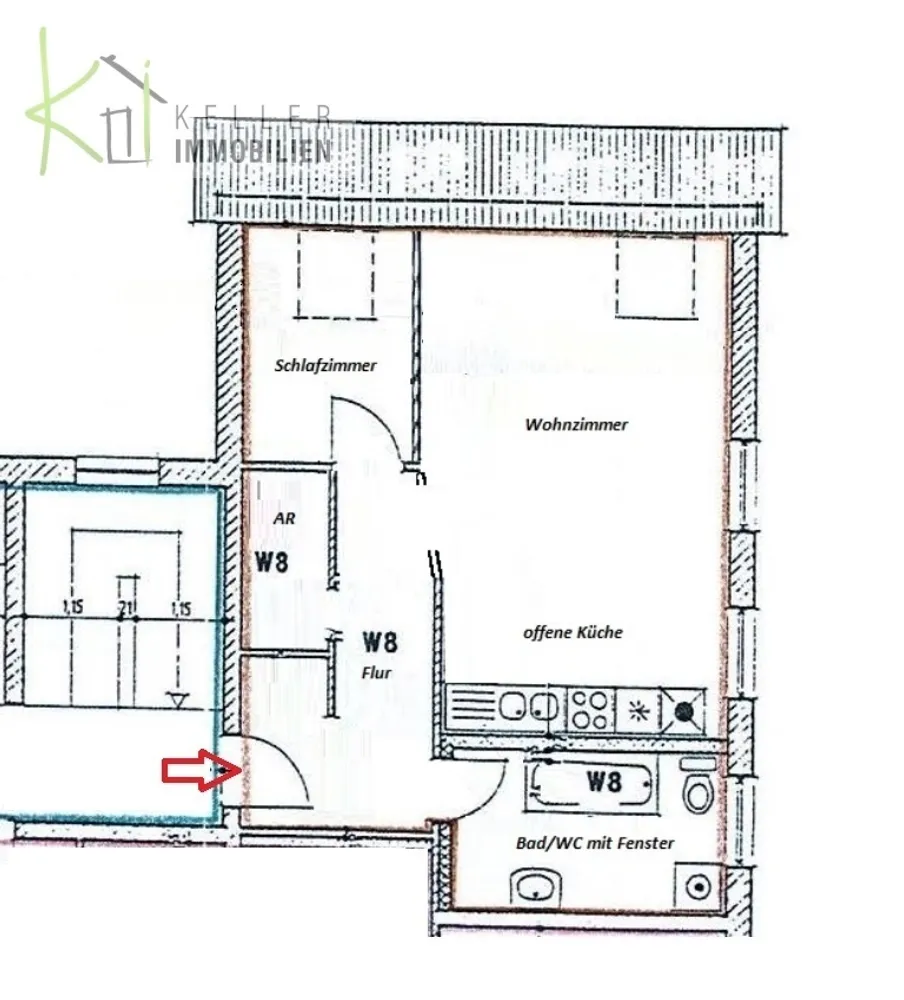 2 Zimmer Wohnung mit 44 m² in Werdau – Bild 4