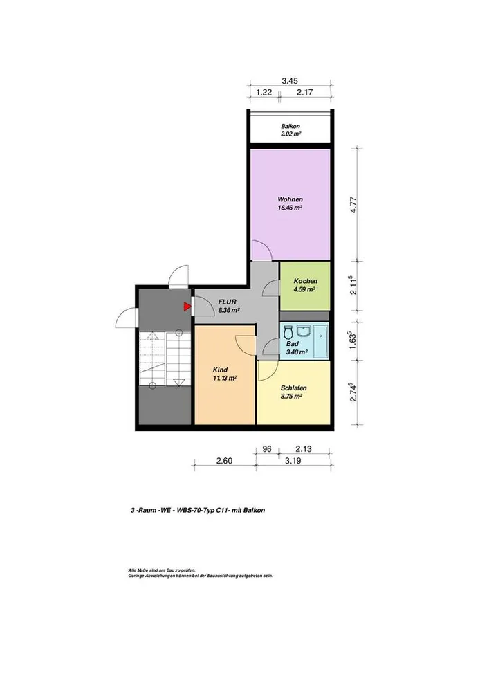 3 Zimmer Wohnung mit 55 m² in Neubrandenburg – Bild 7