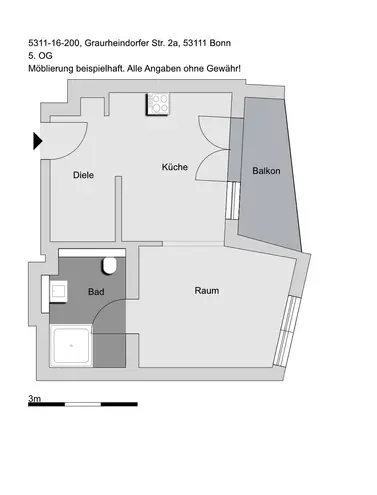 1 room apartment with 43 m² in Bonn – Photo 6