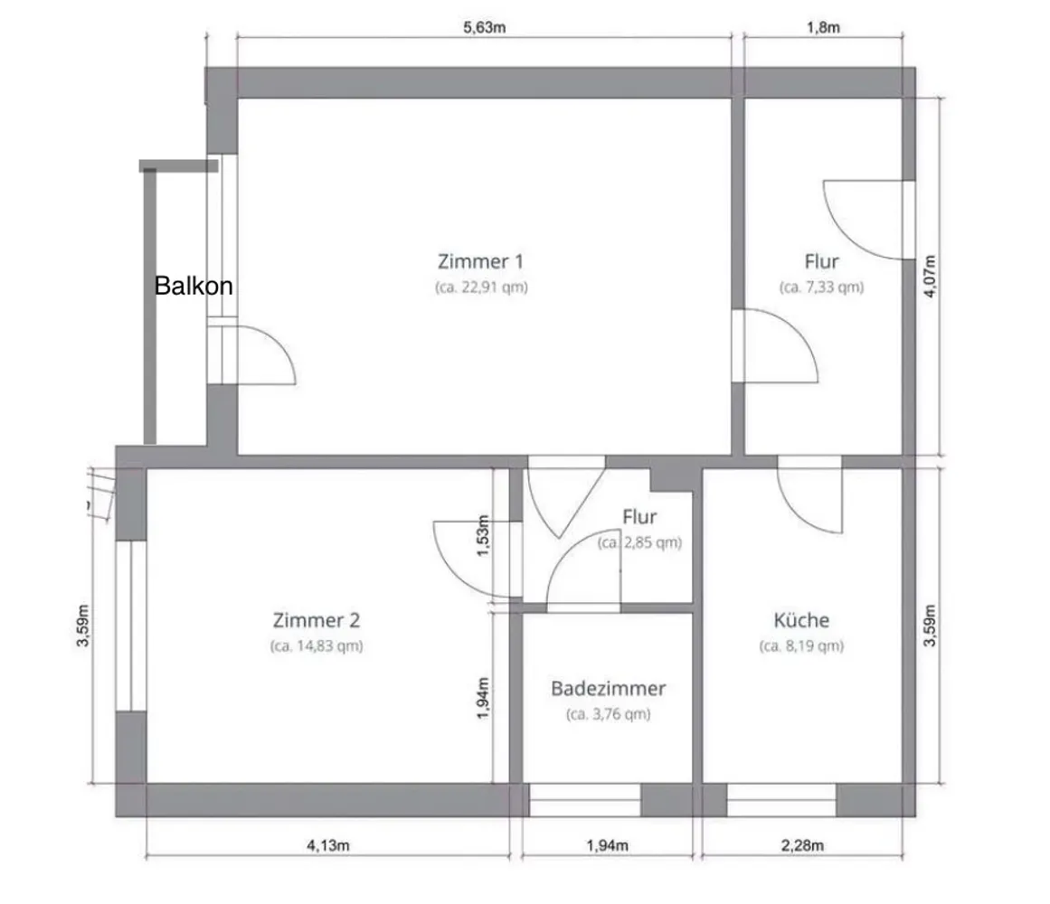 2 room apartment with 60 m² in Berlin – Photo 12