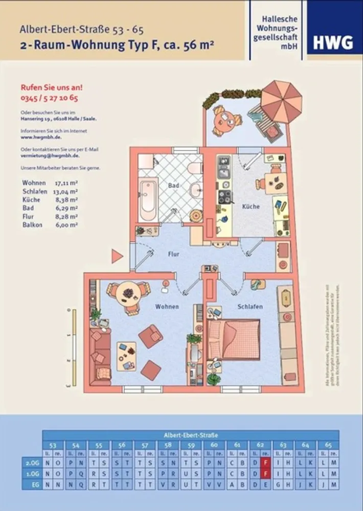 2 Zimmer Wohnung mit 53 m² in Halle (Saale) – Bild 4