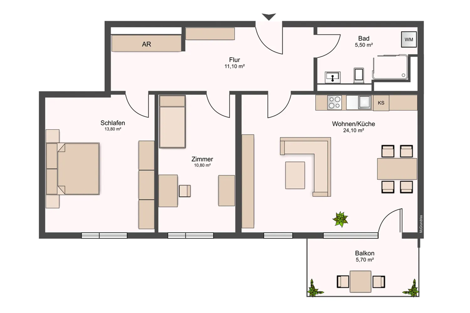3 room apartment with 69 m² in Dresden – Photo 2