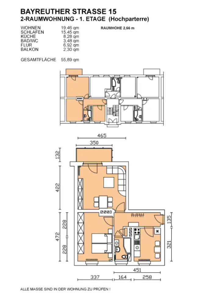 2 Zimmer Wohnung mit 56 m² in Dresden – Bild 2