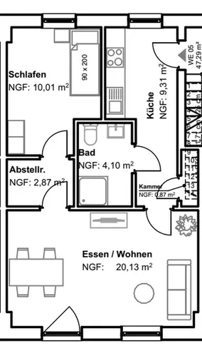 2 room apartment with 42 m² in Marburg – Photo 10