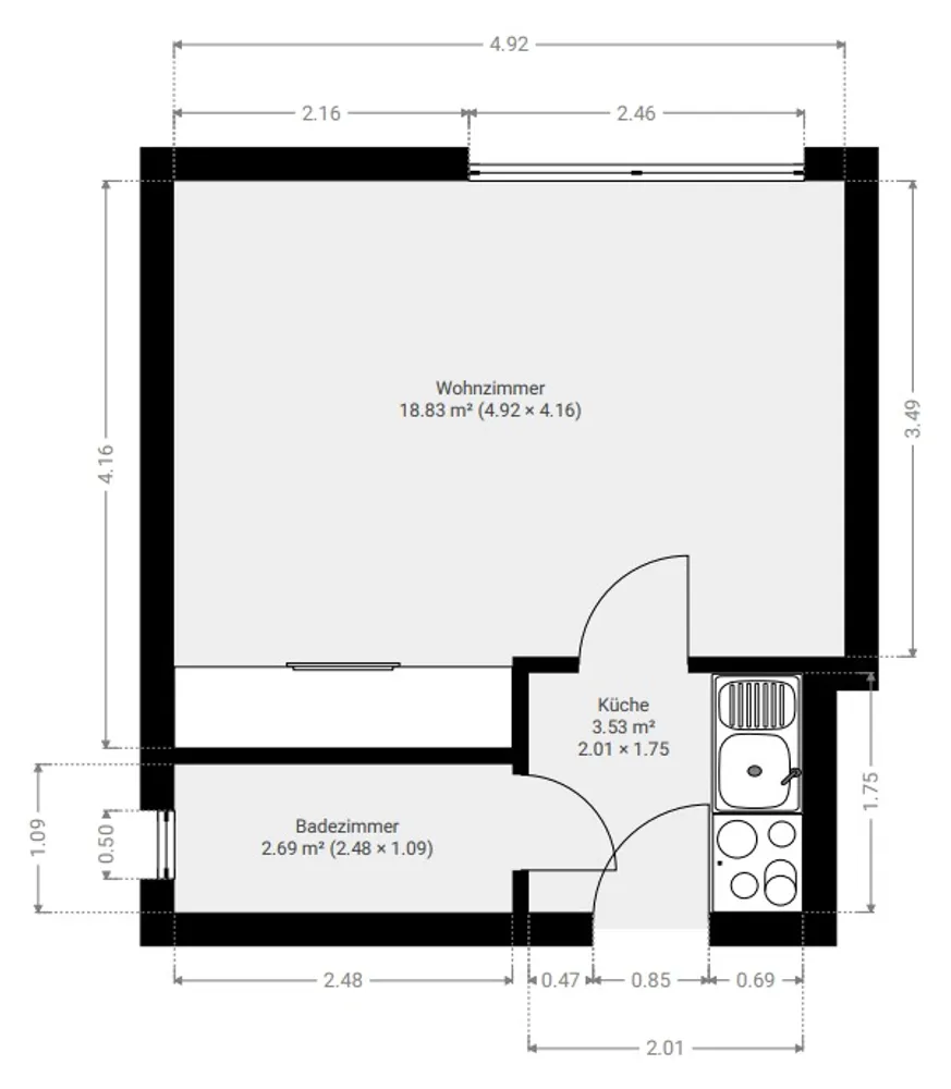 1 Zimmer Wohnung mit 26 m² in Hamburg – Bild 7