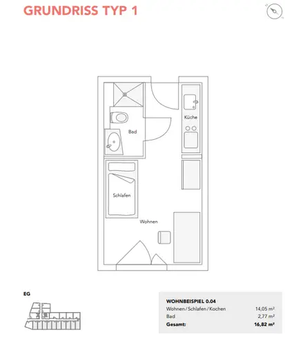 1 Zimmer Wohnung mit 17 m² in Nürnberg – Bild 9