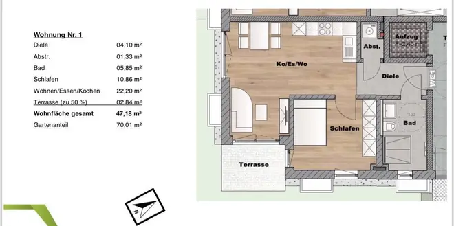 2 Zimmer Wohnung mit 48 m² in München – Bild 4
