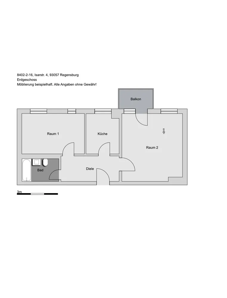 2 Zimmer Wohnung mit 58 m² in Regensburg – Bild 3