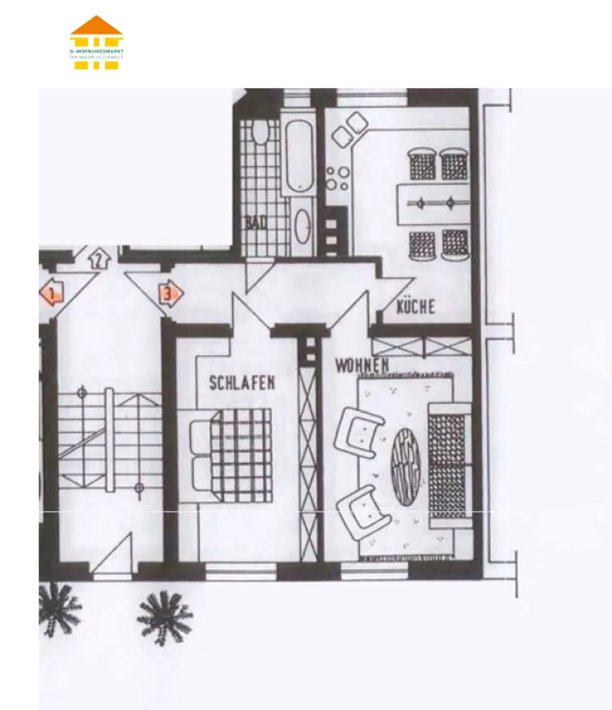 2 room apartment with 52 m² in Chemnitz – Photo 2