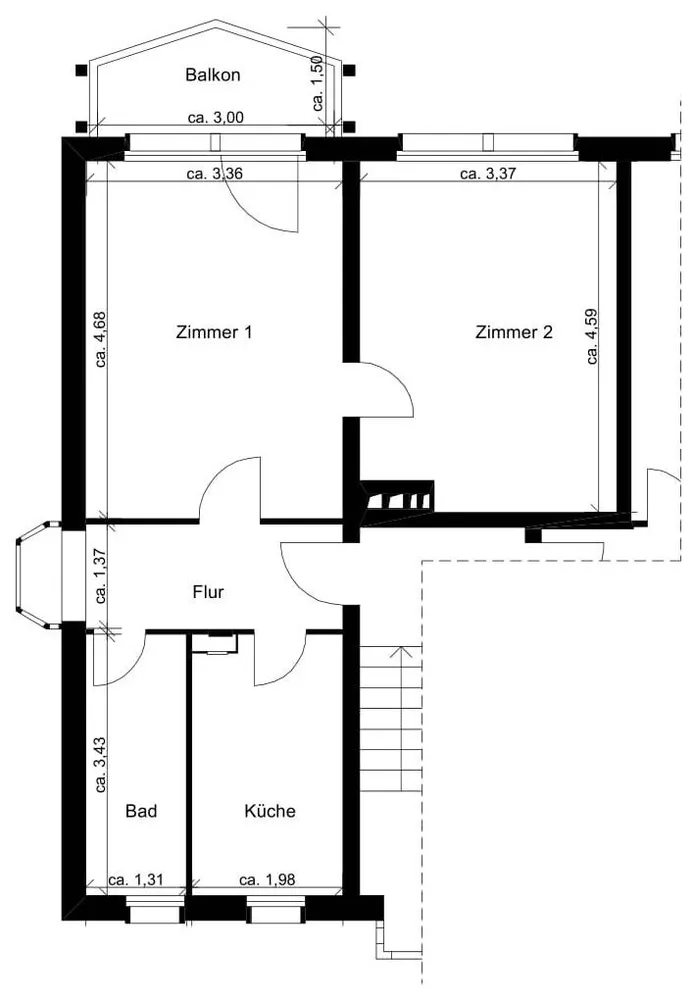 2 Zimmer Wohnung mit 50 m² in Cottbus – Bild 1