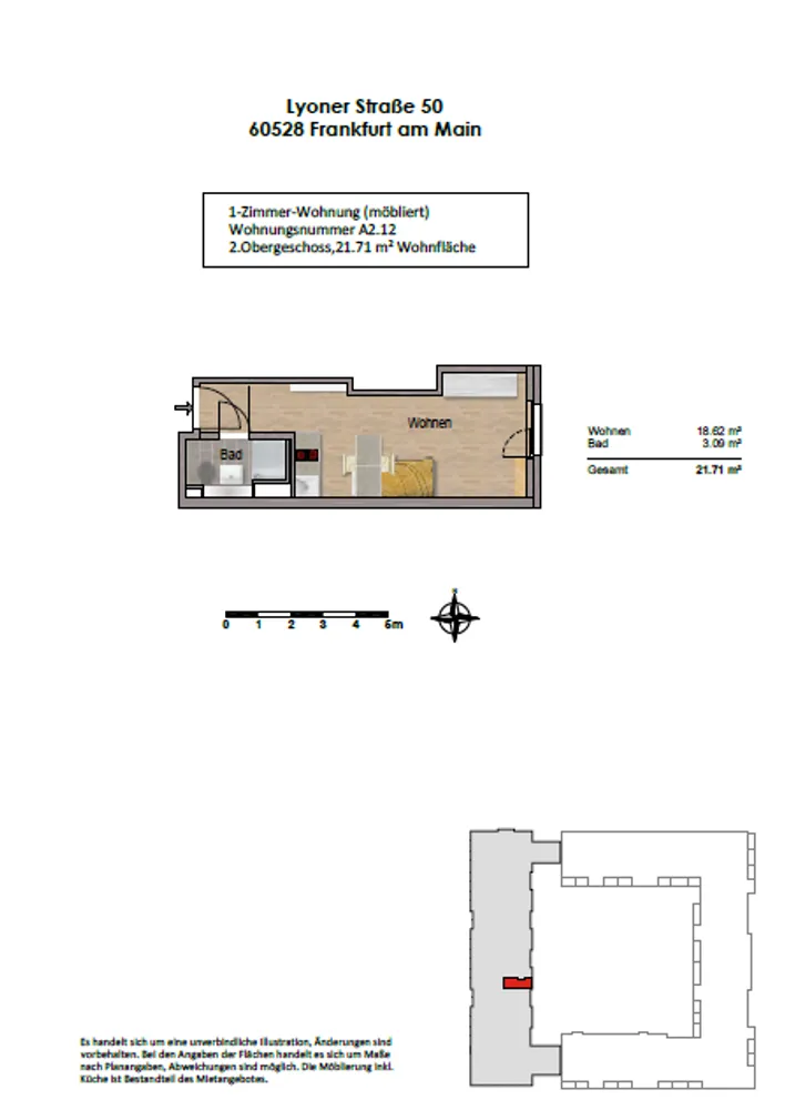 1 room apartment with 22 m² in Frankfurt am Main – Photo 9