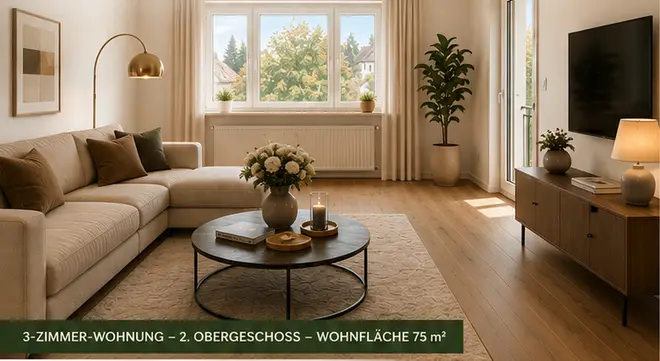 3 Zimmer Wohnung mit 75 m² in Frankfurt am Main – Bild 1