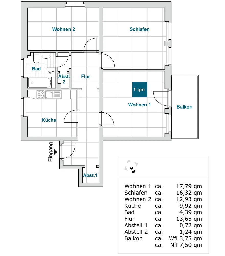 3 Zimmer Wohnung mit 81 m² in Dresden – Bild 2
