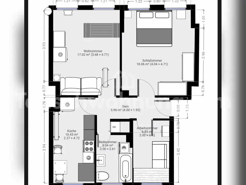 2 room apartment with 52 m² in Munich – Photo 2