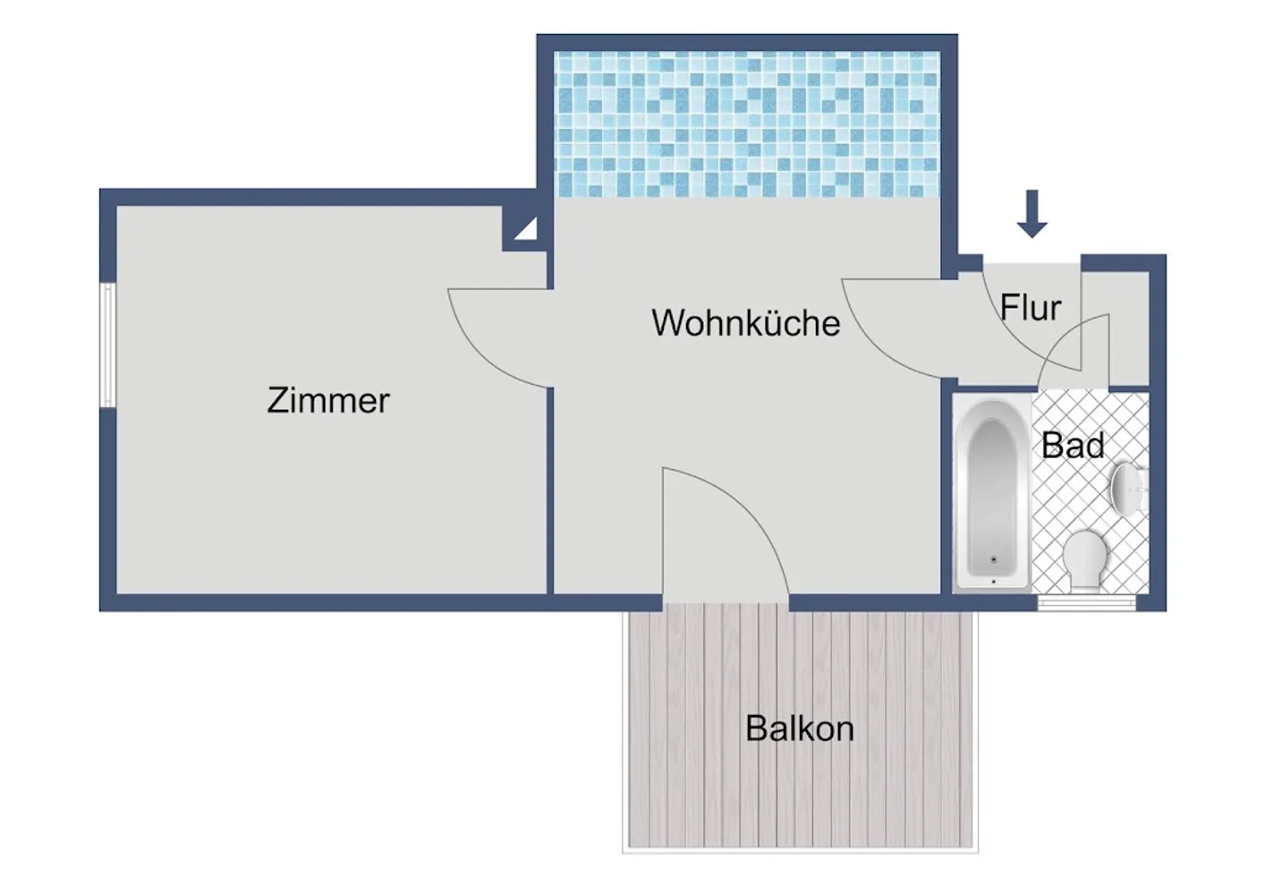 1 room apartment with 35 m² in Frankfurt am Main – Photo 3