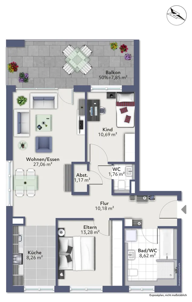 3 Zimmer Wohnung mit 89 m² in Stuttgart – Bild 3