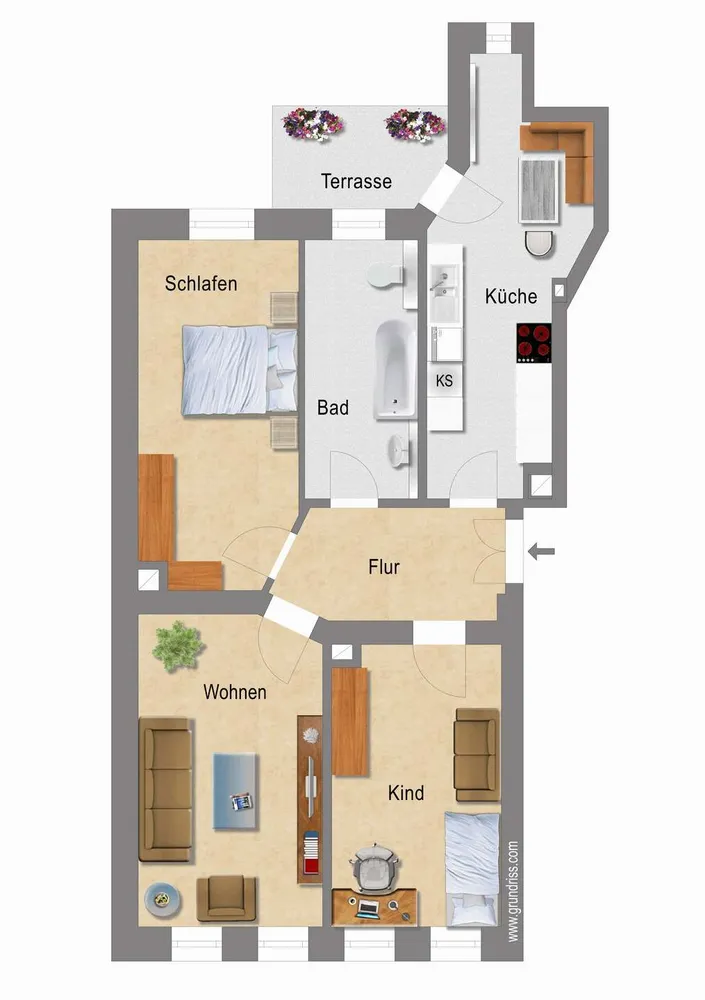 3 Zimmer Wohnung mit 75 m² in Leipzig – Bild 3
