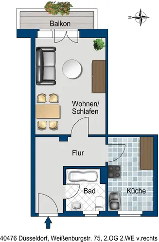 2 Zimmer Wohnung mit 33 m² in Düsseldorf – Bild 11