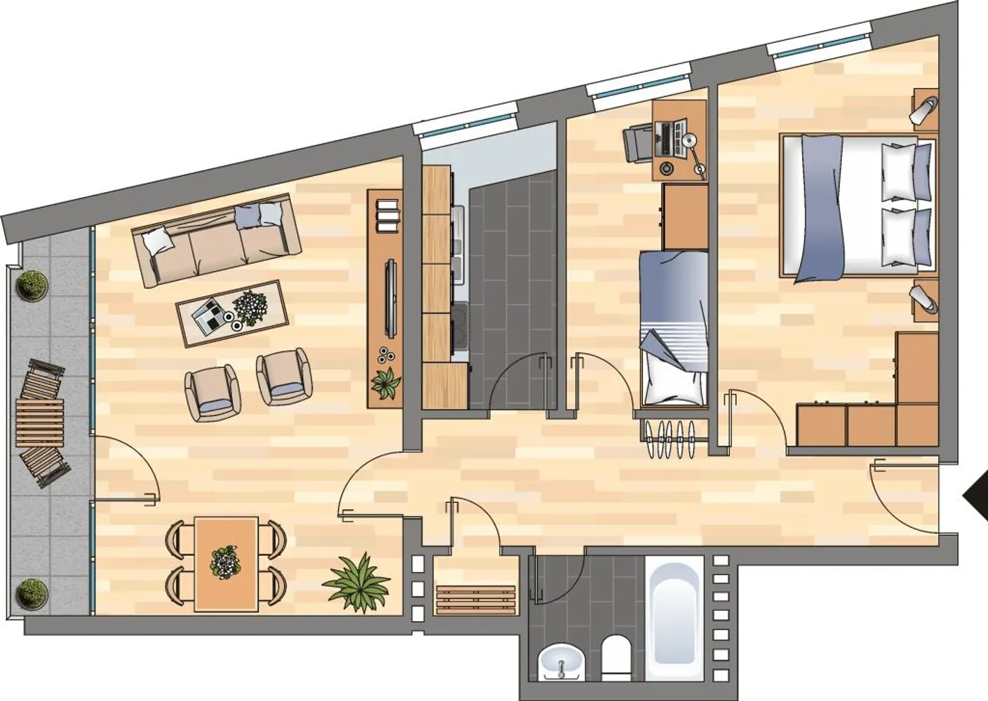 3 Zimmer Wohnung mit 64 m² in Delmenhorst – Bild 1
