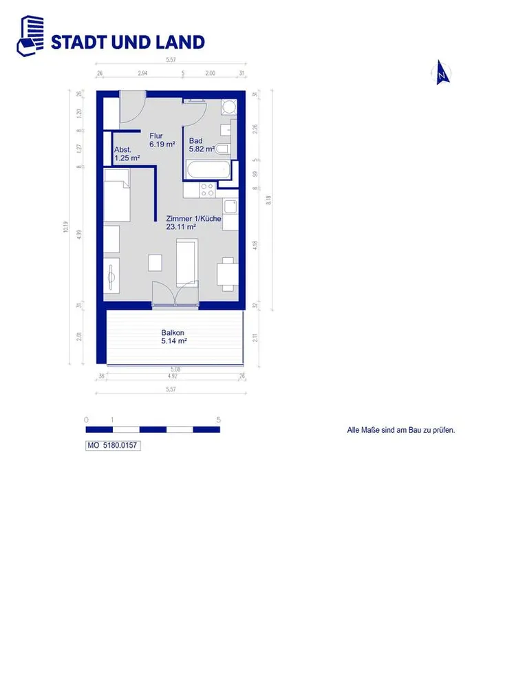 1 room apartment with 41 m² in Berlin – Photo 10