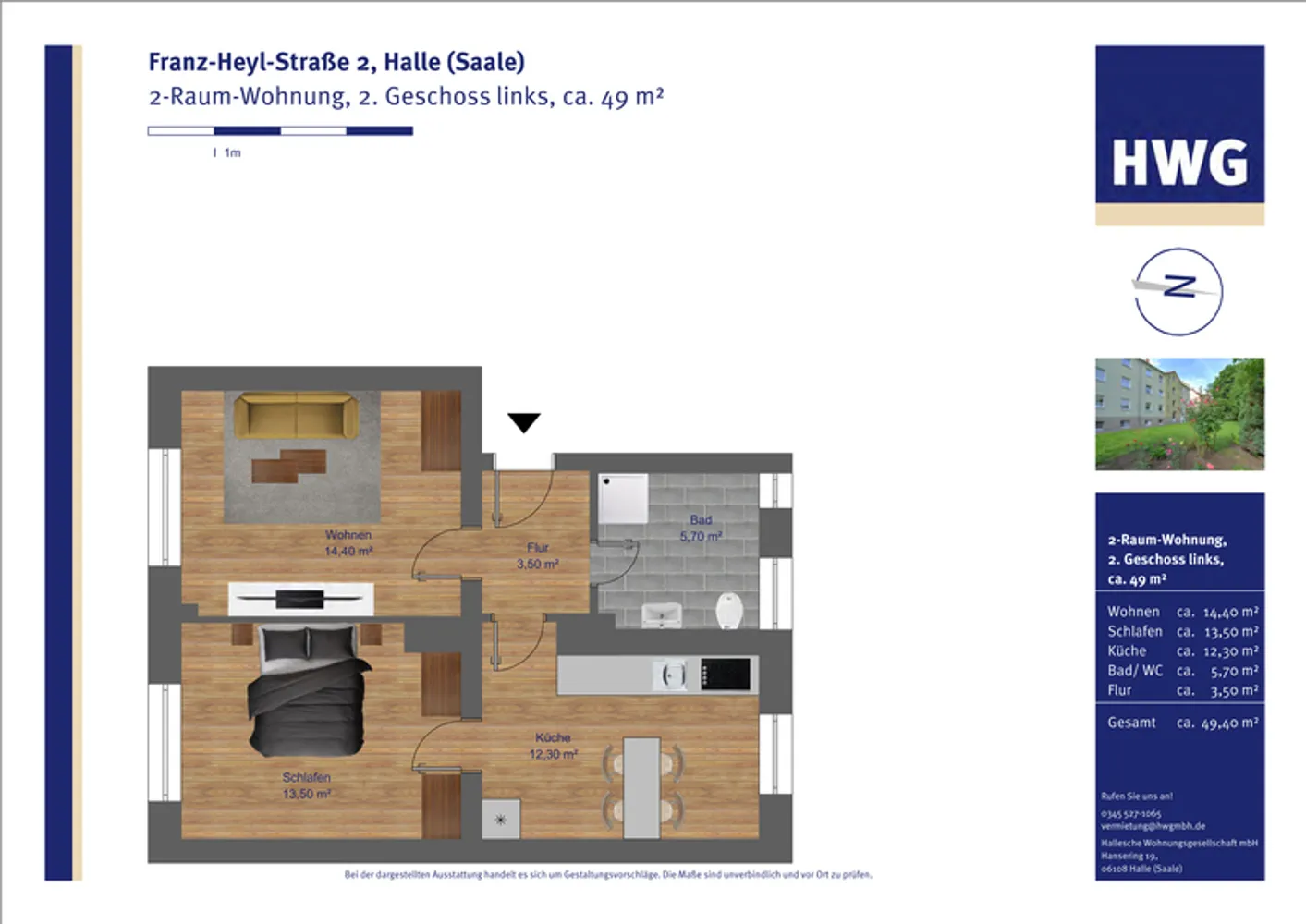 2 Zimmer Wohnung mit 49 m² in Halle (Saale) – Bild 6
