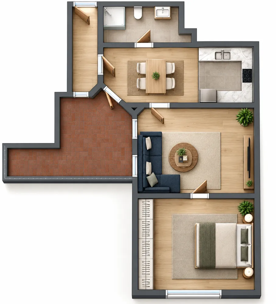 2 room apartment with 68 m² in Magdeburg – Photo 2