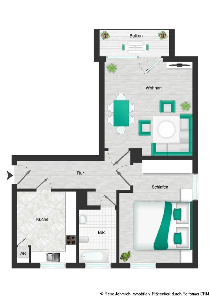 2 room apartment with 56 m² in Chemnitz – Photo 7