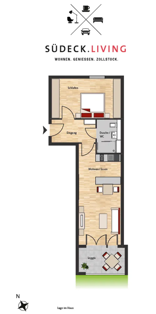 2 room apartment with 49 m² in Cologne – Photo 2