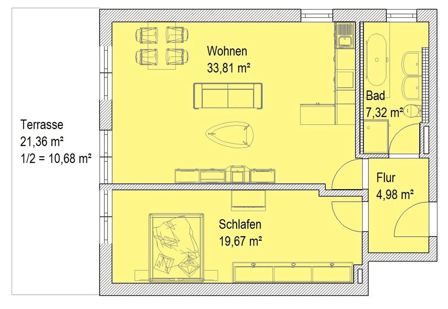 2 Zimmer Wohnung mit 70 m² in Augsburg – Bild 3