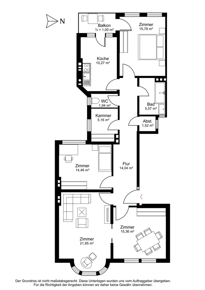5 Zimmer Wohnung mit 107 m² in Hamburg – Bild 2