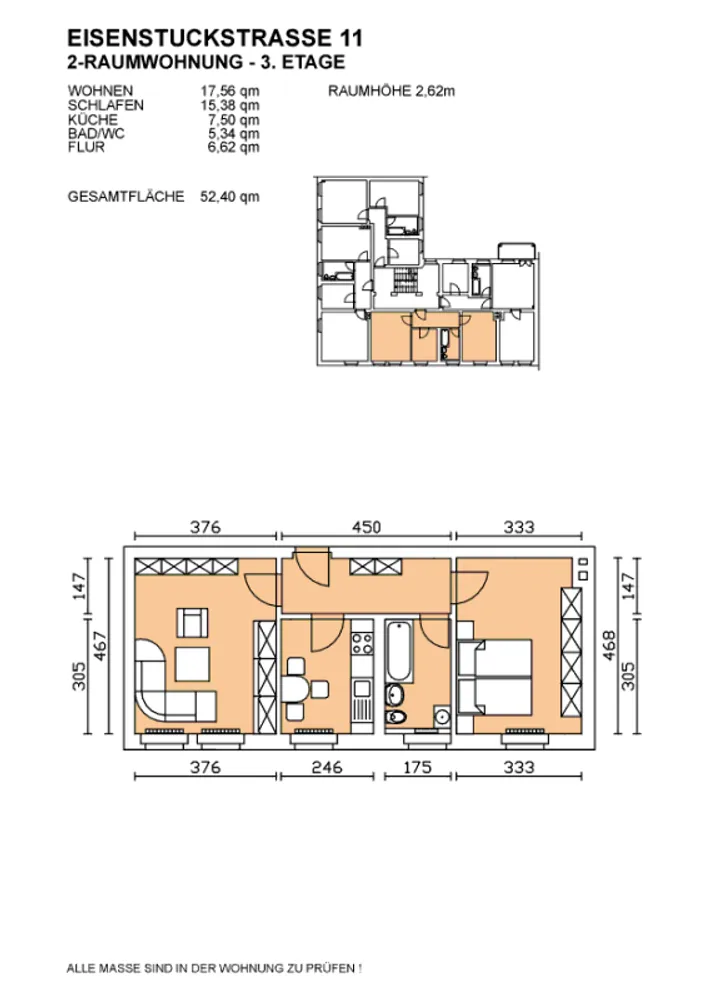 2 Zimmer Wohnung mit 52 m² in Dresden – Bild 2