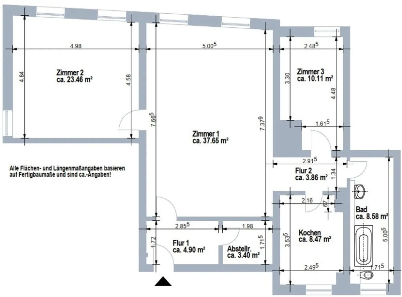 3 Zimmer Wohnung mit 105 m² in Greifswald – Bild 2